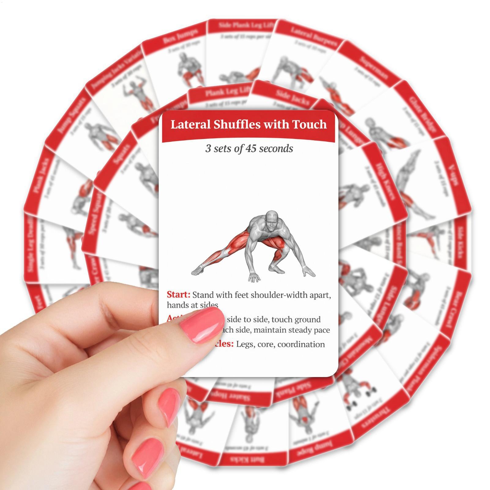Home Gym Guide - Set di Carte per Esercizi, 36