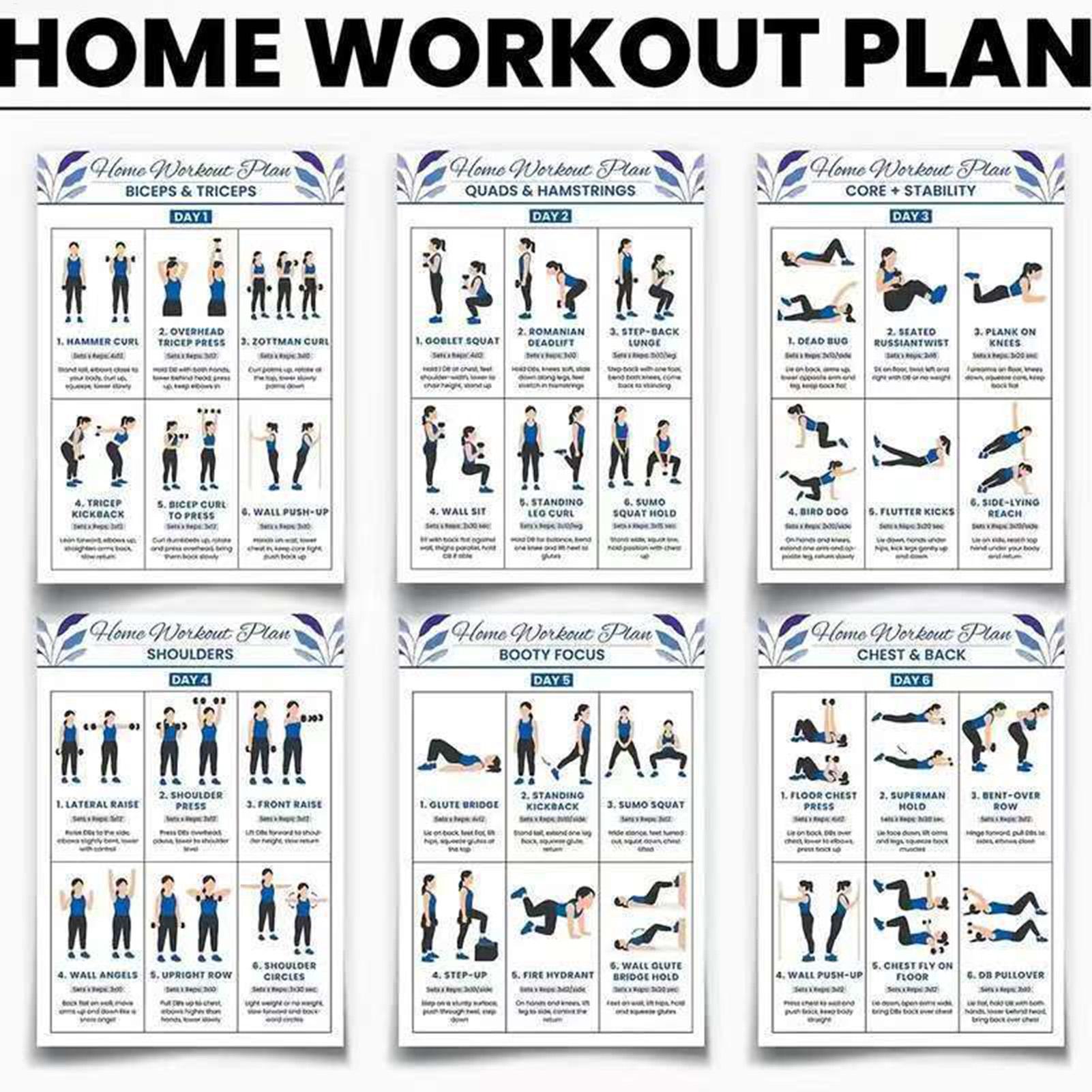 Poster di allenamento 6 pezzi  - Home Gym Guide recensione e prezzo